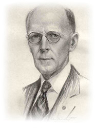 Rotary Founder, Paul Harris - Charcoal Drawing by: Rotarian John Doctoroff of Chicago 1927